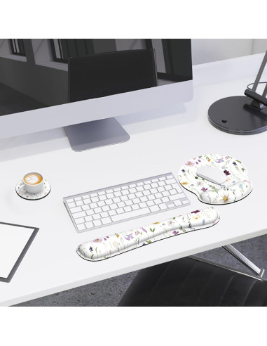 Alfombrilla Ergonómica G JGOO con Reposamuñecas y Posavasos