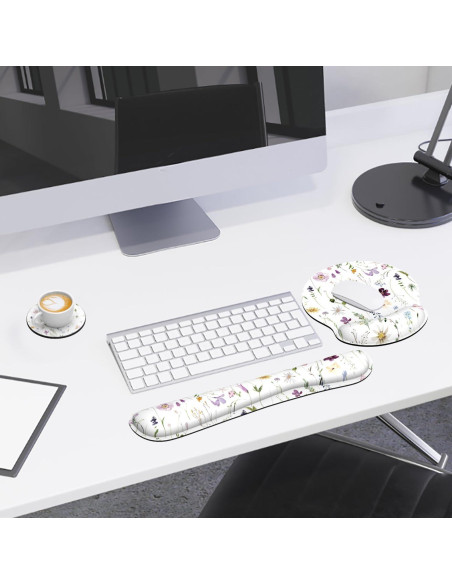 Alfombrilla Ergonómica G JGOO con Reposamuñecas y Posavasos