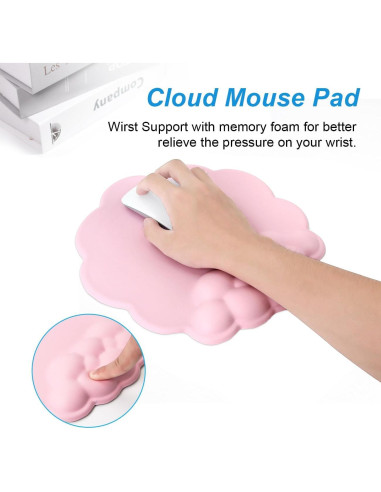 Soporte para Muñeca de Alfombrilla de Ratón WYGCH Rosa Nube
