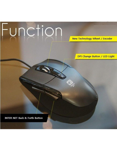 Ratón Óptico Gaming USB Silencioso JSCO JNL-101K 1600 DPI