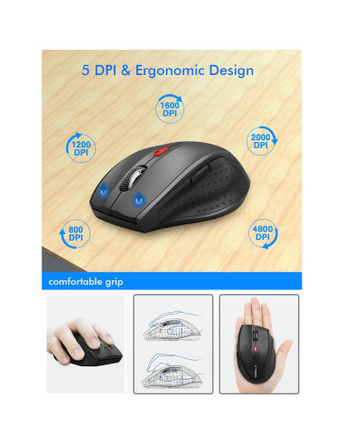 Combo Teclado y Ratón Inalámbrico Ergonómico E-YOOSO 2.4G