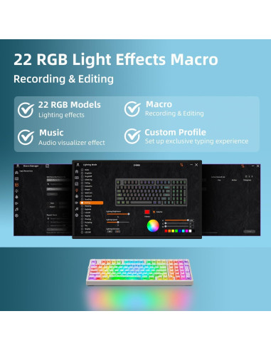 Teclado Mecánico Inalámbrico ZORNHER ZH980 95% RGB PBT