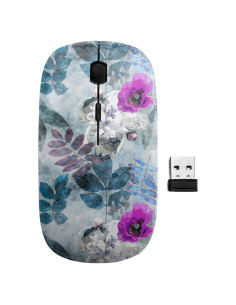 Ratón Inalámbrico Ergonómico Sanacci Floral USB 2.4GHz