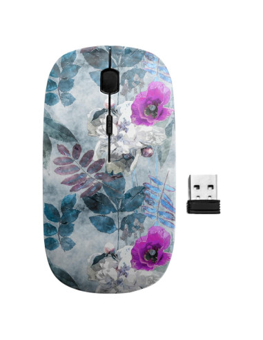 Ratón Inalámbrico Ergonómico Sanacci Floral USB 2.4GHz