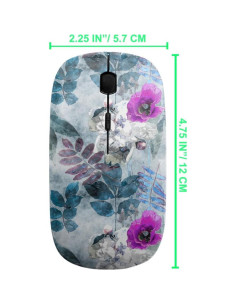 Ratón Inalámbrico Ergonómico Sanacci Floral USB 2.4GHz 2