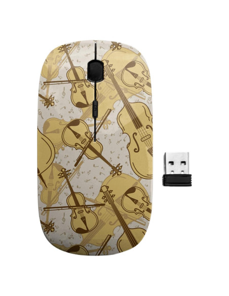 Ratón Inalámbrico Ergonómico Sanacci USB 2.4GHz Diseño Vintage