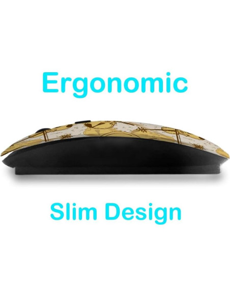 Ratón Inalámbrico Ergonómico Sanacci USB 2.4GHz Diseño Vintage