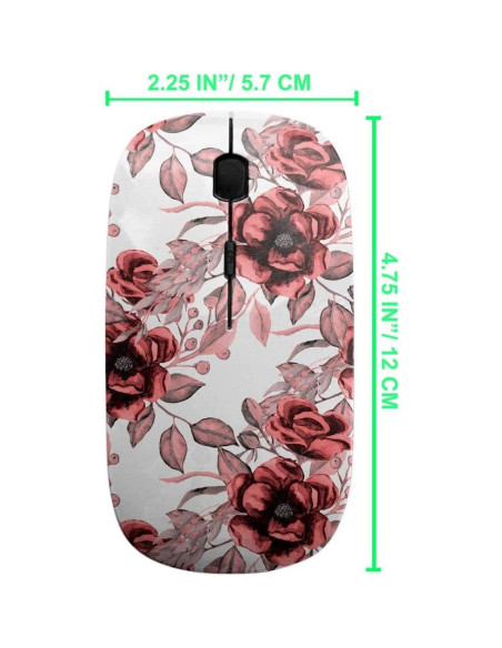 Ratón Inalámbrico Ergonómico Sanacci Patrón Flores Vintage
