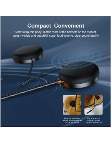 Auricular Bluetooth GDM para Casco de Motocicleta, Altavoces Dobles