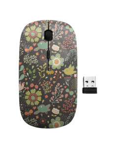Ratón Inalámbrico Ergonómico Sanacci Floral USB 2.4GHz