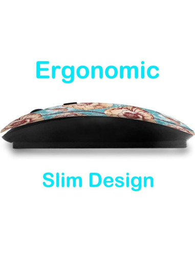 Ratón Inalámbrico Ergonómico Sanacci Poppy Vintage USB