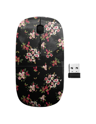 Ratón Inalámbrico Ergonómico Sanacci Floral USB 2.4GHz