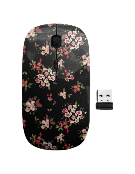 Ratón Inalámbrico Ergonómico Sanacci Floral USB 2.4GHz