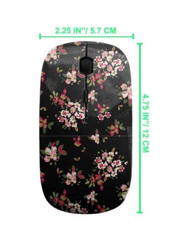 Ratón Inalámbrico Ergonómico Sanacci Floral USB 2.4GHz