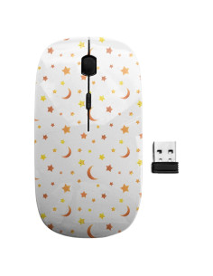 Ratón Inalámbrico Ergonómico Sanacci Vintage Estrellas y Lunas