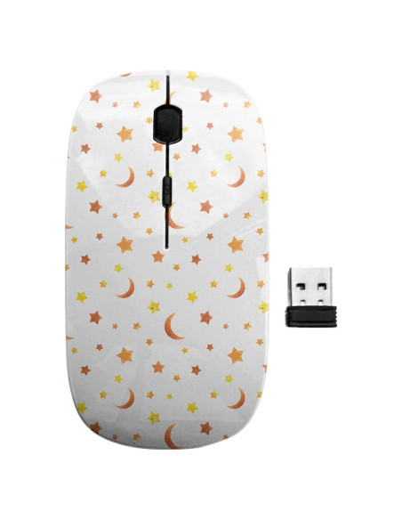 Ratón Inalámbrico Ergonómico Sanacci Vintage Estrellas y Lunas