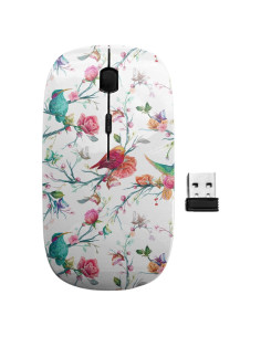 Ratón Inalámbrico Ergonómico Sanacci Patrón Mariposa