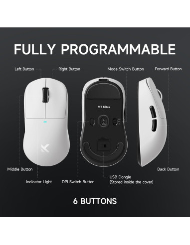 Teclado Mecánico Inalámbrico MCHOSE X75 V2 + Ratón Gaming M7 Ultra