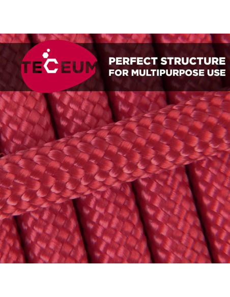 Cuerda Paracord 550 TECEUM Carmesí 304.8 m 4mm Táctica