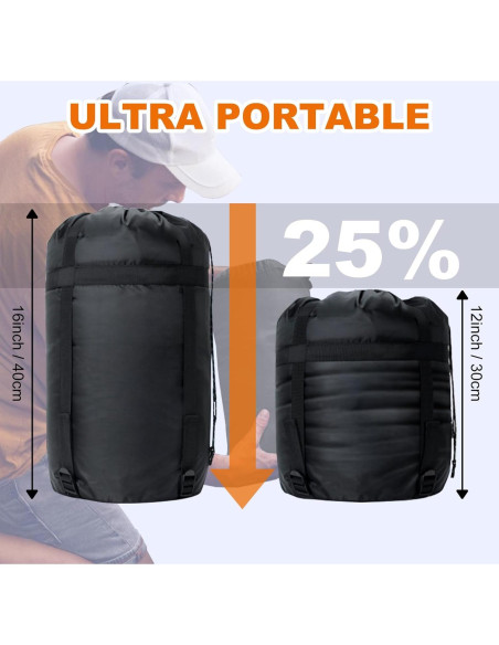 Saco de dormir SyndeRay para acampar 1 persona 220x80 cm