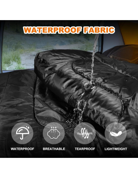 Saco de dormir SyndeRay para acampar 1 persona 220x80 cm