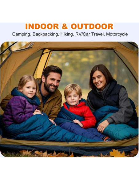 Saco de dormir SyndeRay para acampar 1 persona 220x80 cm