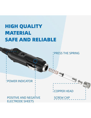 Adaptador de Cable de Alimentación 12V Coleman 2.44m con Fusible