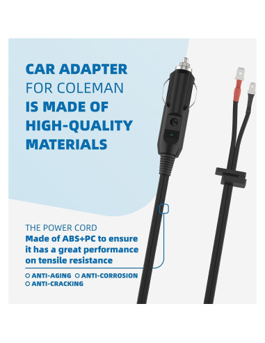 Adaptador de Cable de Alimentación 12V Coleman 2.44m con Fusible