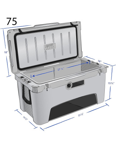 Caja de Hielo 75QT Frosted Frog Aislada Grado Comercial