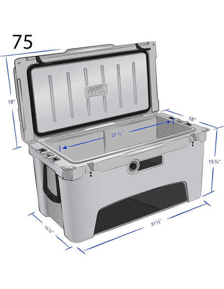 Caja de Hielo 75QT Frosted Frog Aislada Grado Comercial