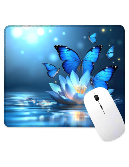 Alfombrilla de Ratón Ghatobty Mariposas Azules 24.1x20.3 cm