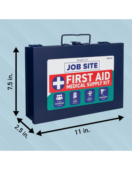 Kit de Primeros Auxilios 200 Piezas BrightCare Metal Resistente