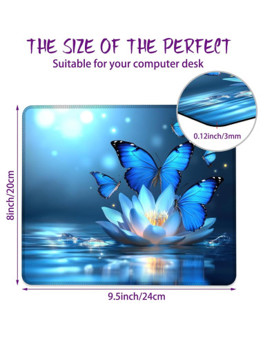 Alfombrilla de Ratón Ghatobty Mariposas Azules 24.1x20.3 cm
