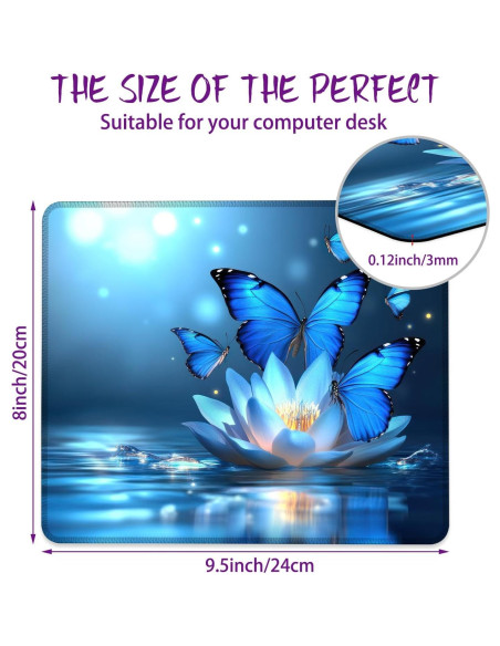 Alfombrilla de Ratón Ghatobty Mariposas Azules 24.1x20.3 cm