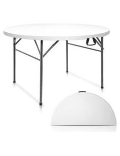 Mesa Redonda Plegable VINGLI 1.22m Plástico para Eventos
