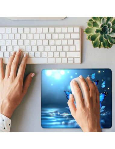 Alfombrilla de Ratón Ghatobty Mariposas Azules 24.1x20.3 cm