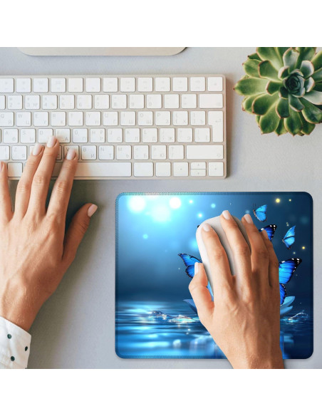 Alfombrilla de Ratón Ghatobty Mariposas Azules 24.1x20.3 cm
