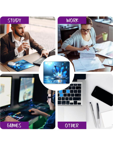 Alfombrilla de Ratón Ghatobty Mariposas Azules 24.1x20.3 cm