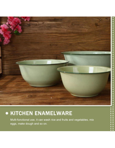 Tazón de Esmalte Vintage BESTOYARD 9cm Camping Retro