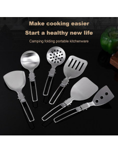 Espátula Plegable de Acero Inoxidable Labriciyon para Camping 2