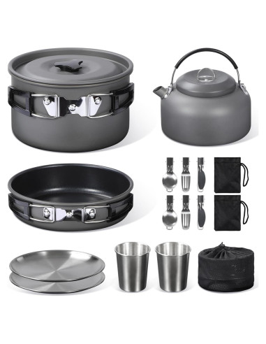 Juego de Utensilios de Cocina REDCAMP 15 Pcs para Camping