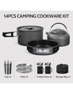Juego de Utensilios de Cocina REDCAMP 15 Pcs para Camping 2