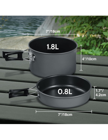 Juego de Utensilios de Cocina REDCAMP 15 Pcs para Camping