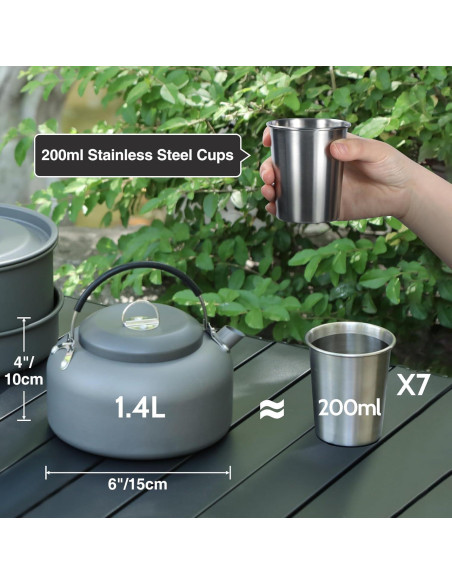 Juego de Utensilios de Cocina REDCAMP 15 Pcs para Camping