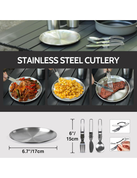 Juego de Utensilios de Cocina REDCAMP 15 Pcs para Camping