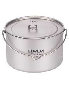 Olla de Titanio Lixada 2800ml Ultraligera para Camping