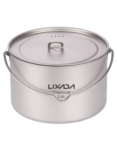 Olla de Titanio Lixada 2800ml Ultraligera para Camping