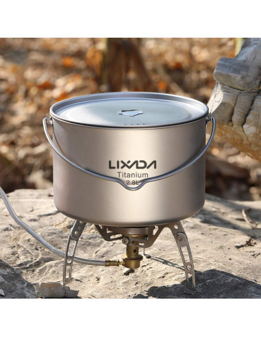 Olla de Titanio Lixada 2800ml Ultraligera para Camping