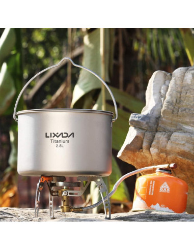 Olla de Titanio Lixada 2800ml Ultraligera para Camping