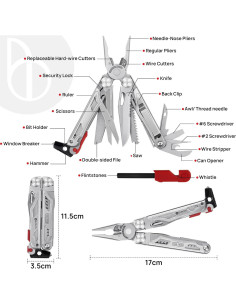 Multiherramienta Plegable BIBURY BI2038B 22-en-1 Acero Inoxidable 2